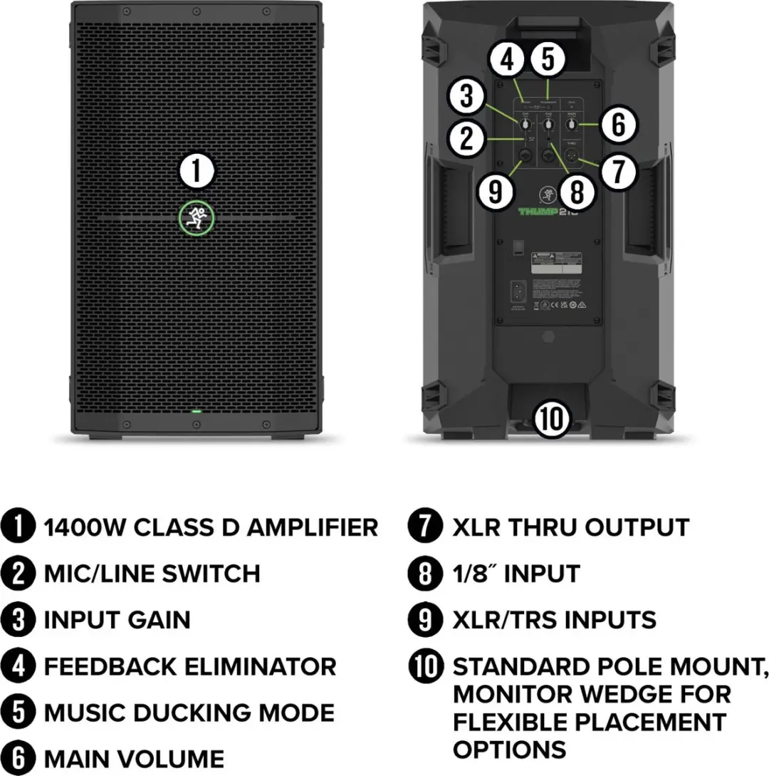 Mackie Thump210XT Actieve Luidspreker - 10 inch - Zwart - afbeelding 4 van 6