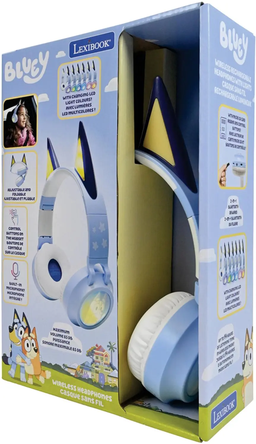 3D Bluey design Bluetooth® en Bedrade Opvouwbare Koptelefoon met veilige volumebeperking - afbeelding 6 van 6
