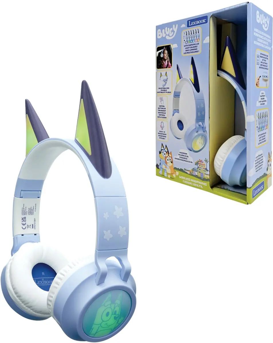 3D Bluey design Bluetooth® en Bedrade Opvouwbare Koptelefoon met veilige volume