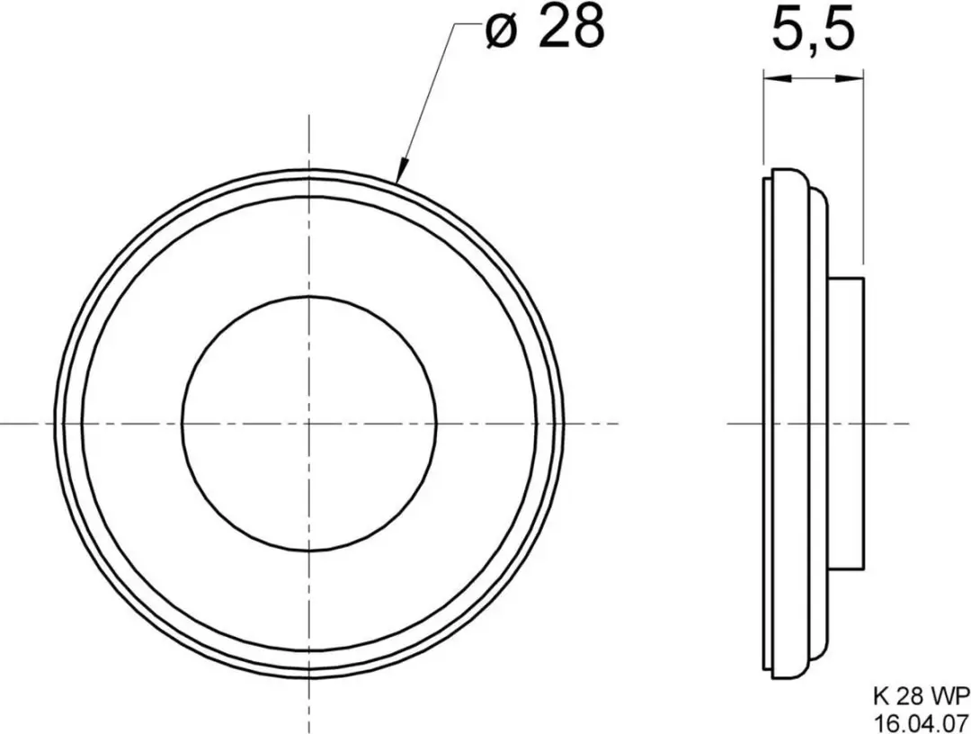 Visaton K 28 WP 2909 Mini-luidspreker - Zwart - afbeelding 3 van 5