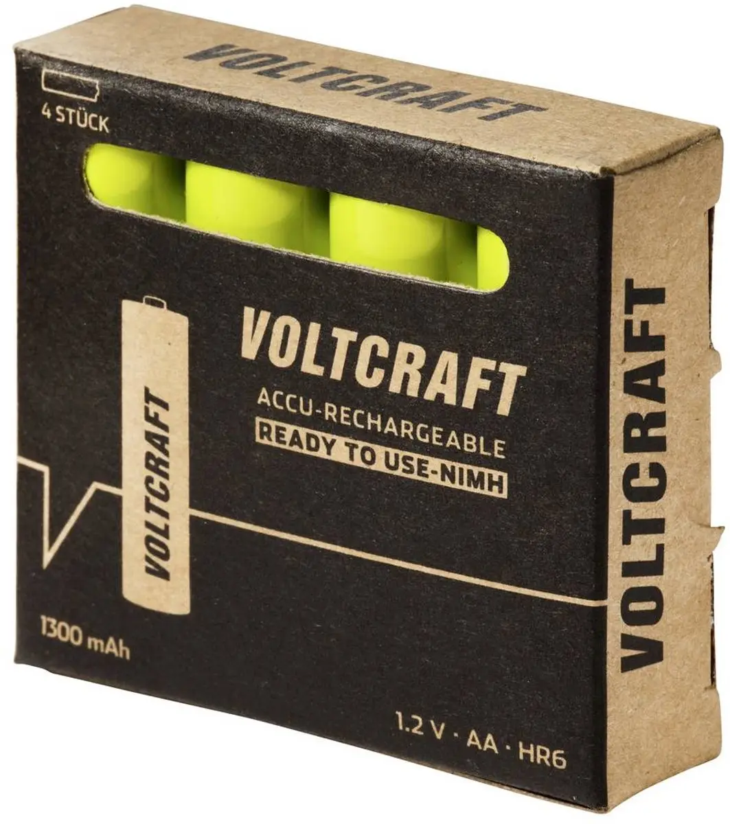Voltcraft Oplaadbare AA batterij NiMH 1300mAh - 4 stuk - afbeelding 4 van 4
