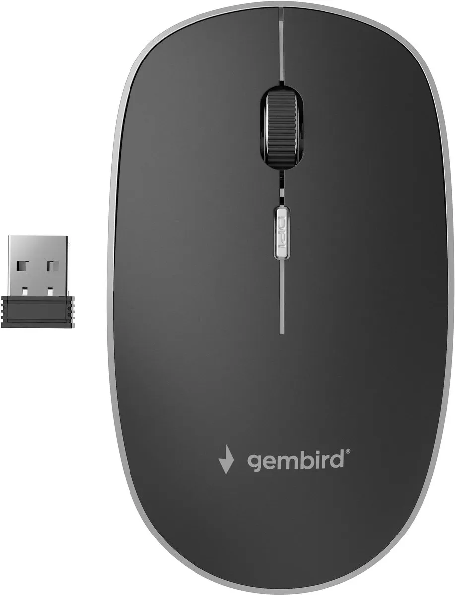 Gembird MUSW-4B-01 Draadloze USB Muis 4 Knoppen - 800-1600 DPI - Zwart