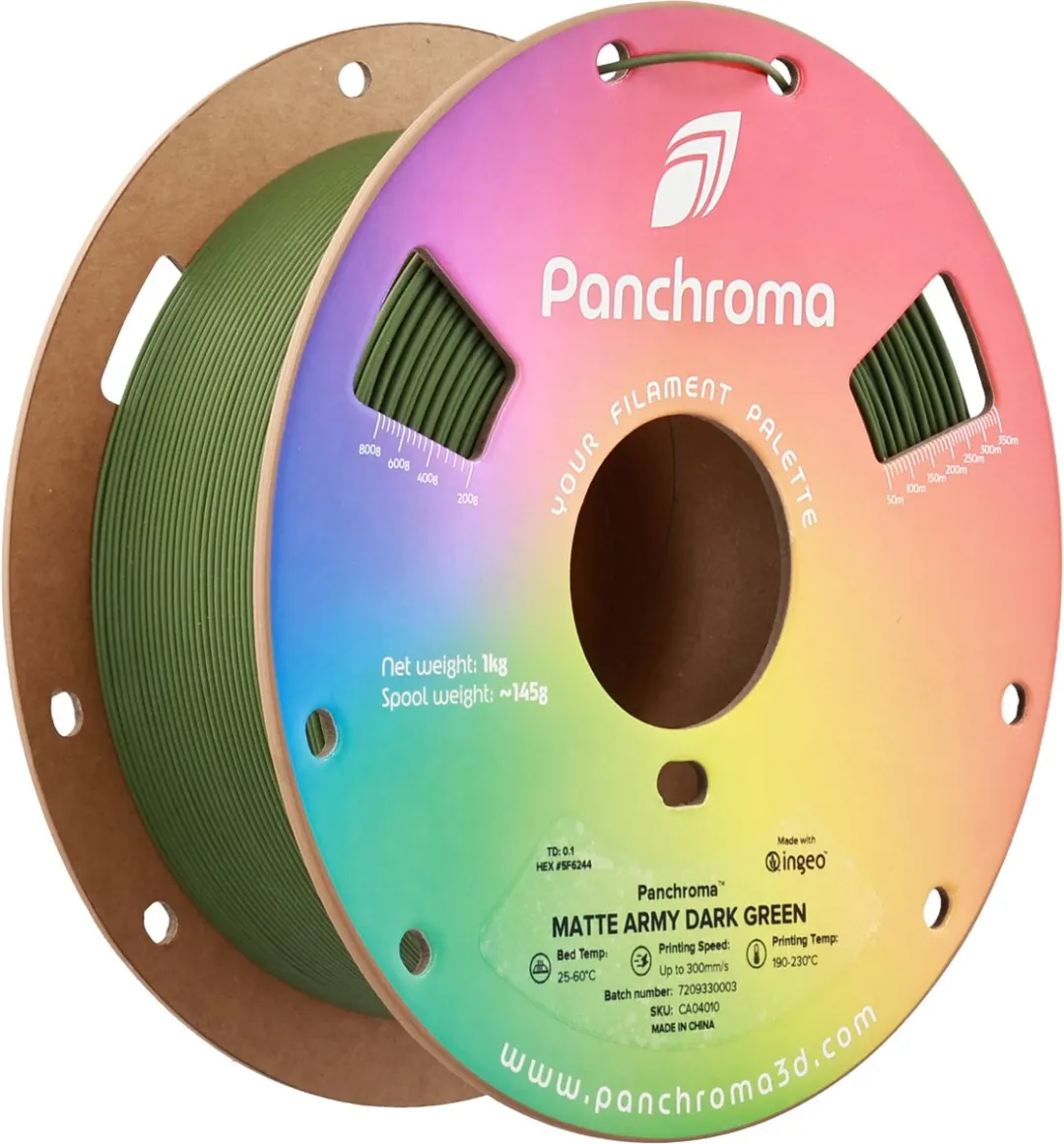 Polymaker Panchroma Matte PLA Filament 1.75mm - 1000g Army Dark Green