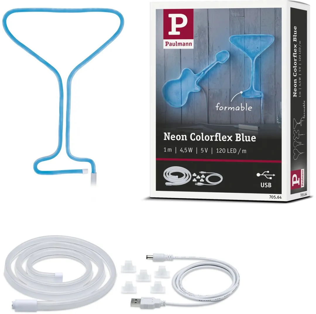 Paulmann USB LED Strip Colorflex Neon Blauw 1m - 4,5W