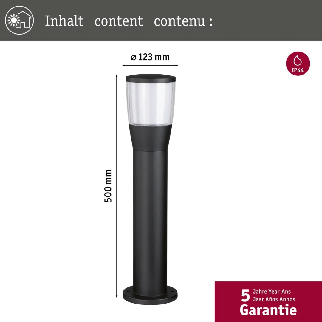 Paulmann LED Bolderlamp Bako Antraciet IP44 500mm - afbeelding 6 van 6