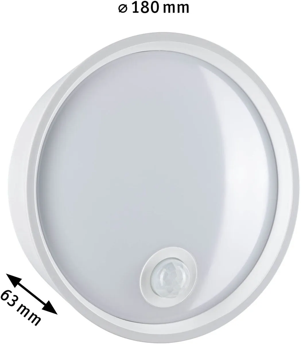 Paulmann Platomo LED Wandarmatuur Schemergestuurd - 14,5W 1200lm IP44 Wit - afbeelding 6 van 6