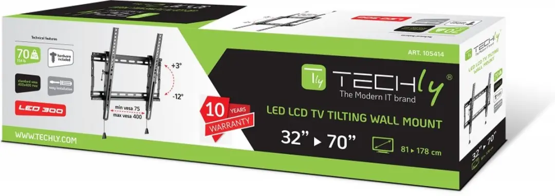 Techly ICA-PLB 59T Wandbeugel voor TV - Zwart - afbeelding 2 van 5