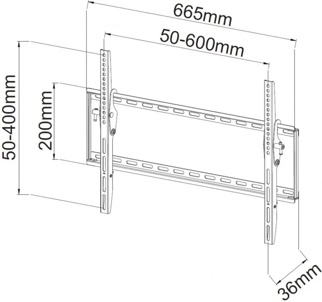 Techly ICA-PLB 161L TV-muurbeugel 40-65 inch - Zwart - afbeelding 4 van 6