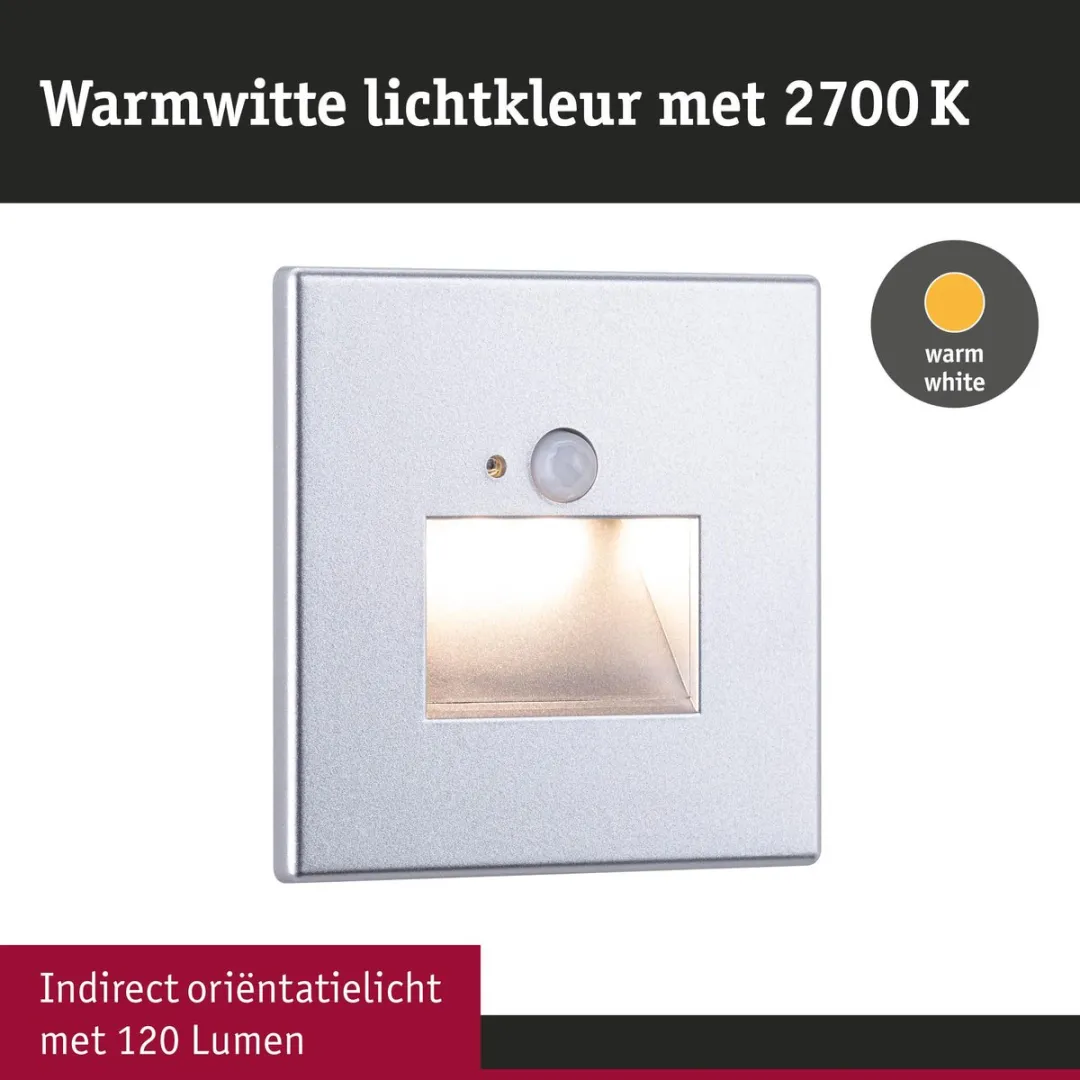 Paulmann Edge LED Wandinbouwlamp 1,2W - Chroom mat