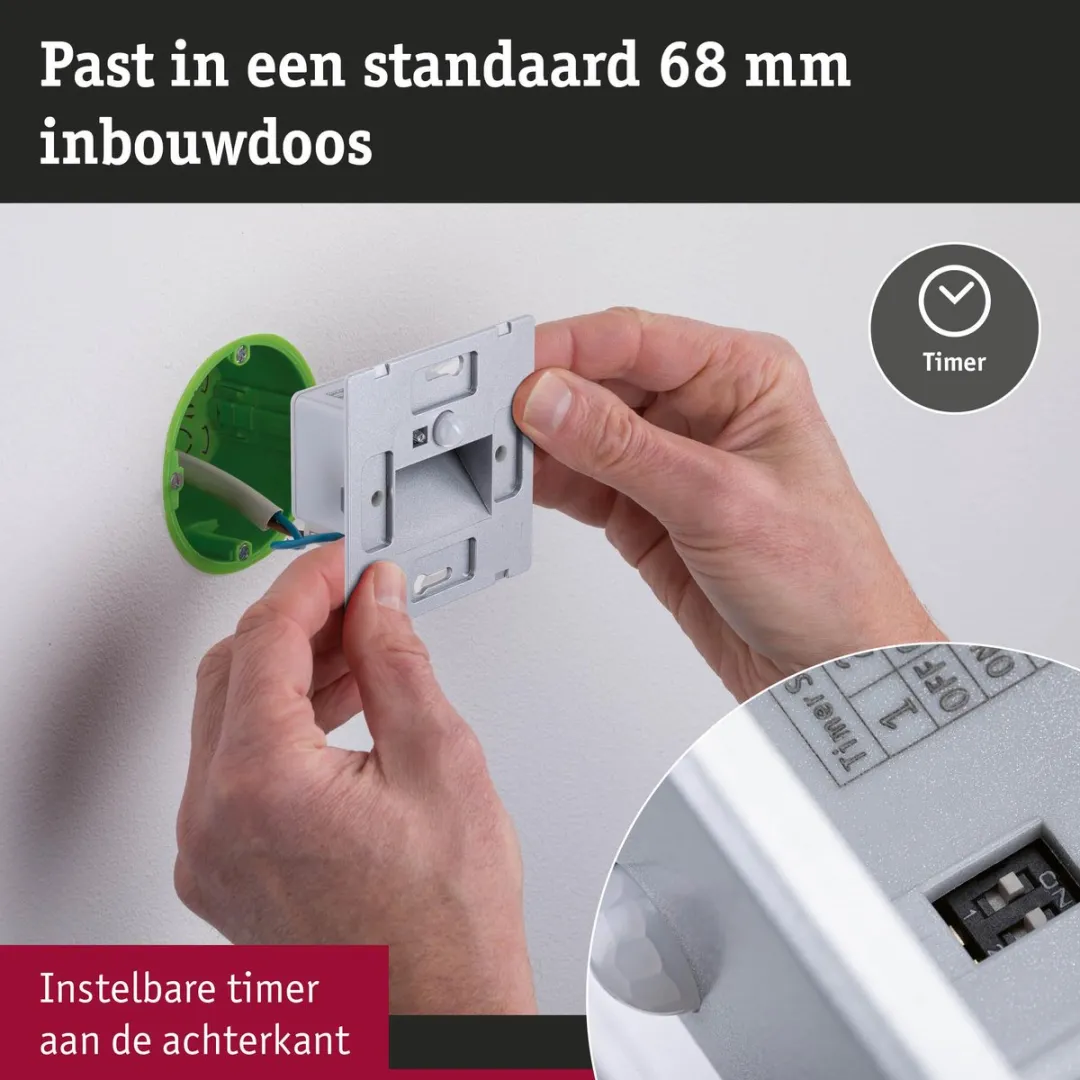 Paulmann Edge LED Wandinbouwlamp 1,2W - Chroom mat