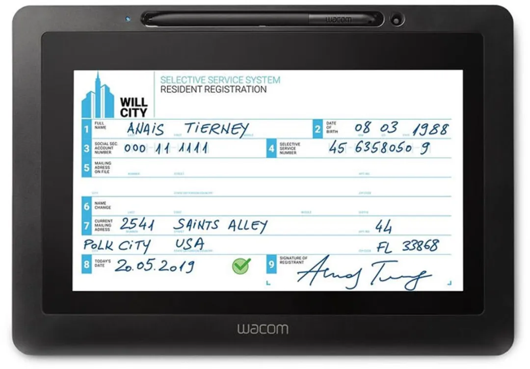 Wacom DTU-1031AX Tekentablet - 10.1" Display - Zwart