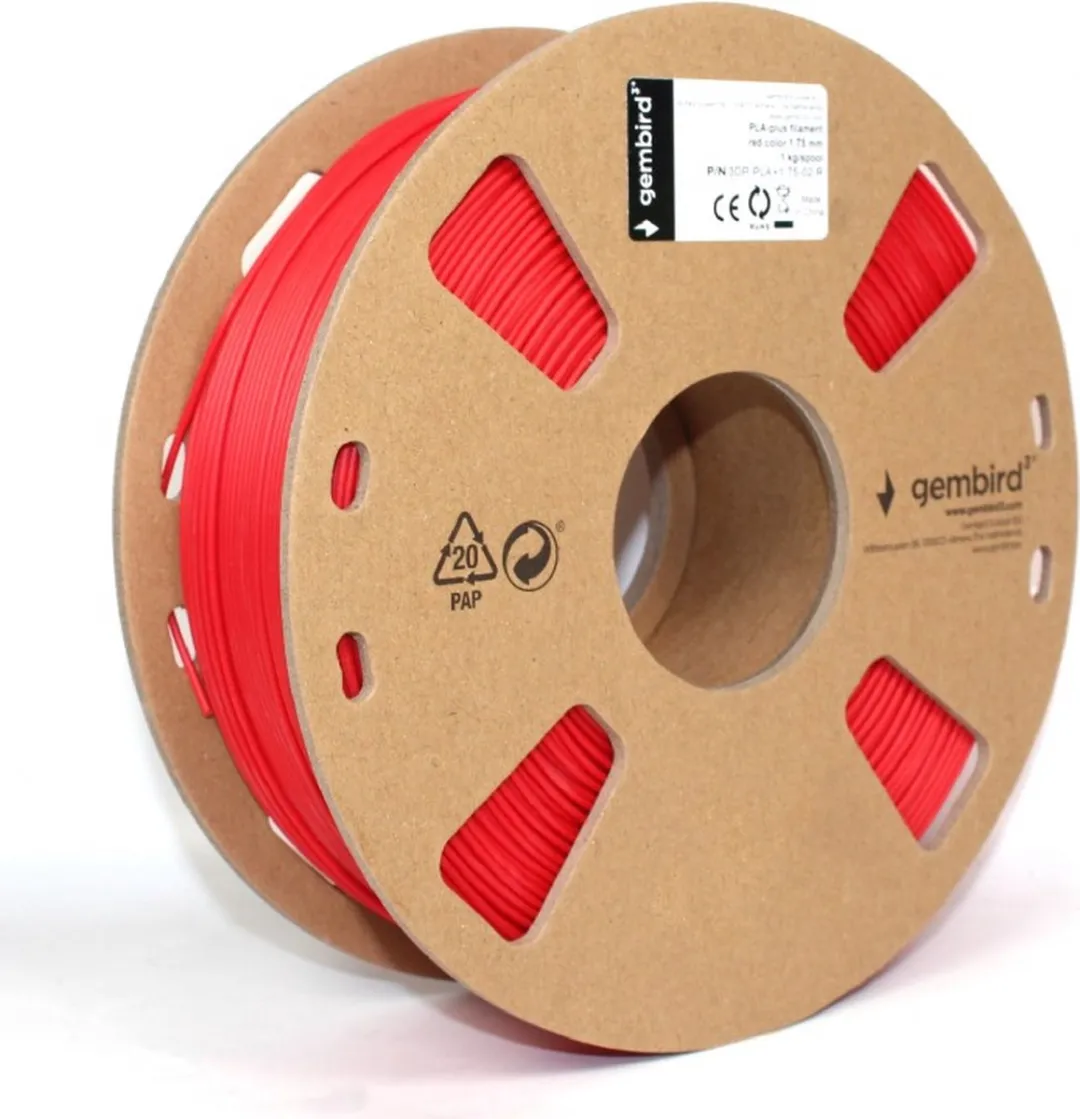 Gembird PLA+ 1.75mm Rood 1kg