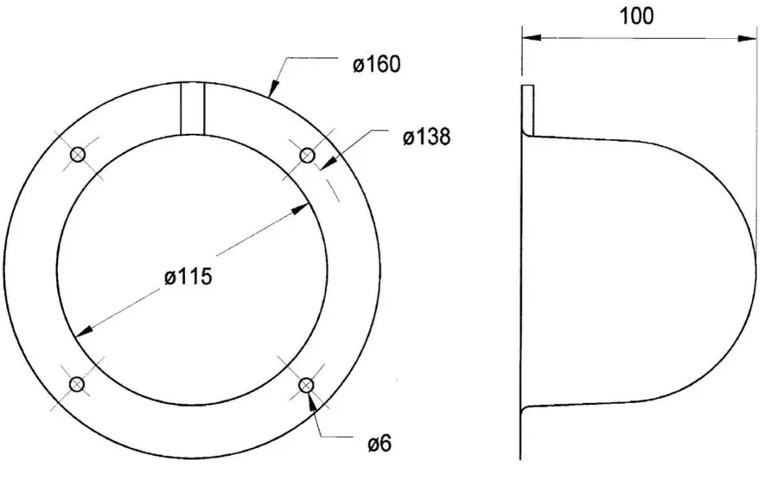 Visaton AK 10.13 Luidsprekerafdekking Ø100mm - Zwart - afbeelding 3 van 6