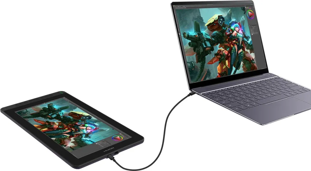 Huion Kamvas 13 GS-1331G Tekentablet - Zwart/Donkergroen