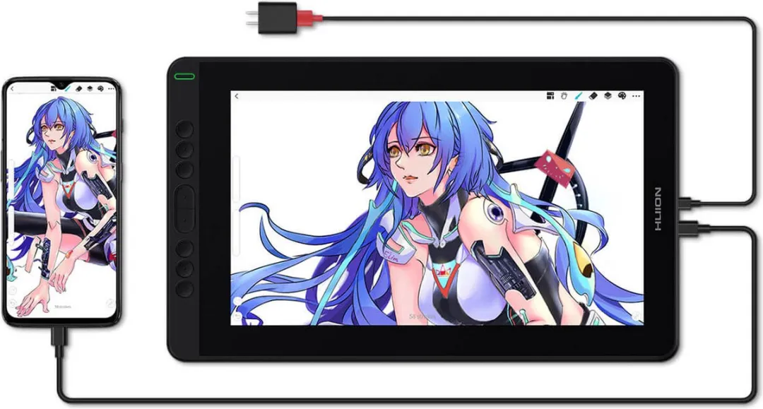 Huion Kamvas 13 GS-1331G Tekentablet - Zwart/Donkergroen