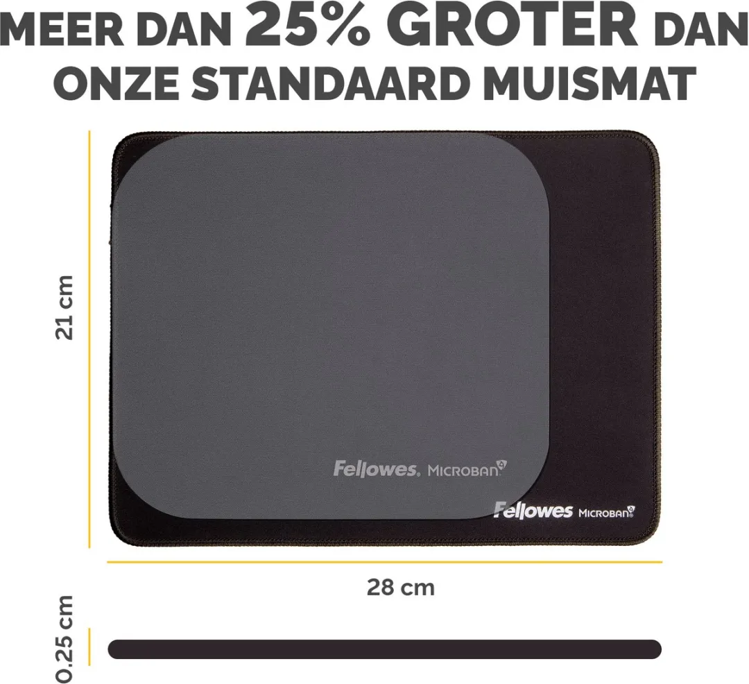 Fellowes Breyta Muismat XL - Zwart - afbeelding 6 van 6