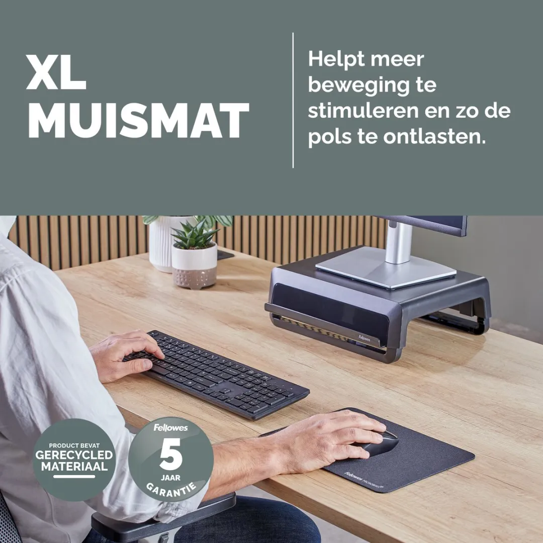 Fellowes Breyta Muismat XL - Zwart