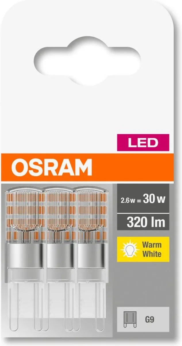 Osram LED-lamp G9 2.6W Warmwit - 3 Stuks - afbeelding 6 van 6