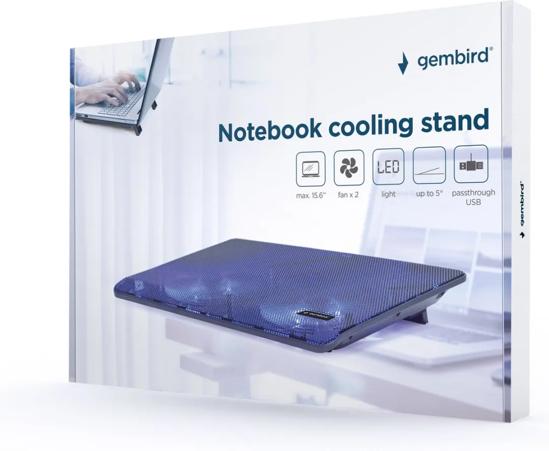 Gembird NBS-2F15-05 Laptopstandaard - USB-C/A Oplader - Zwart
