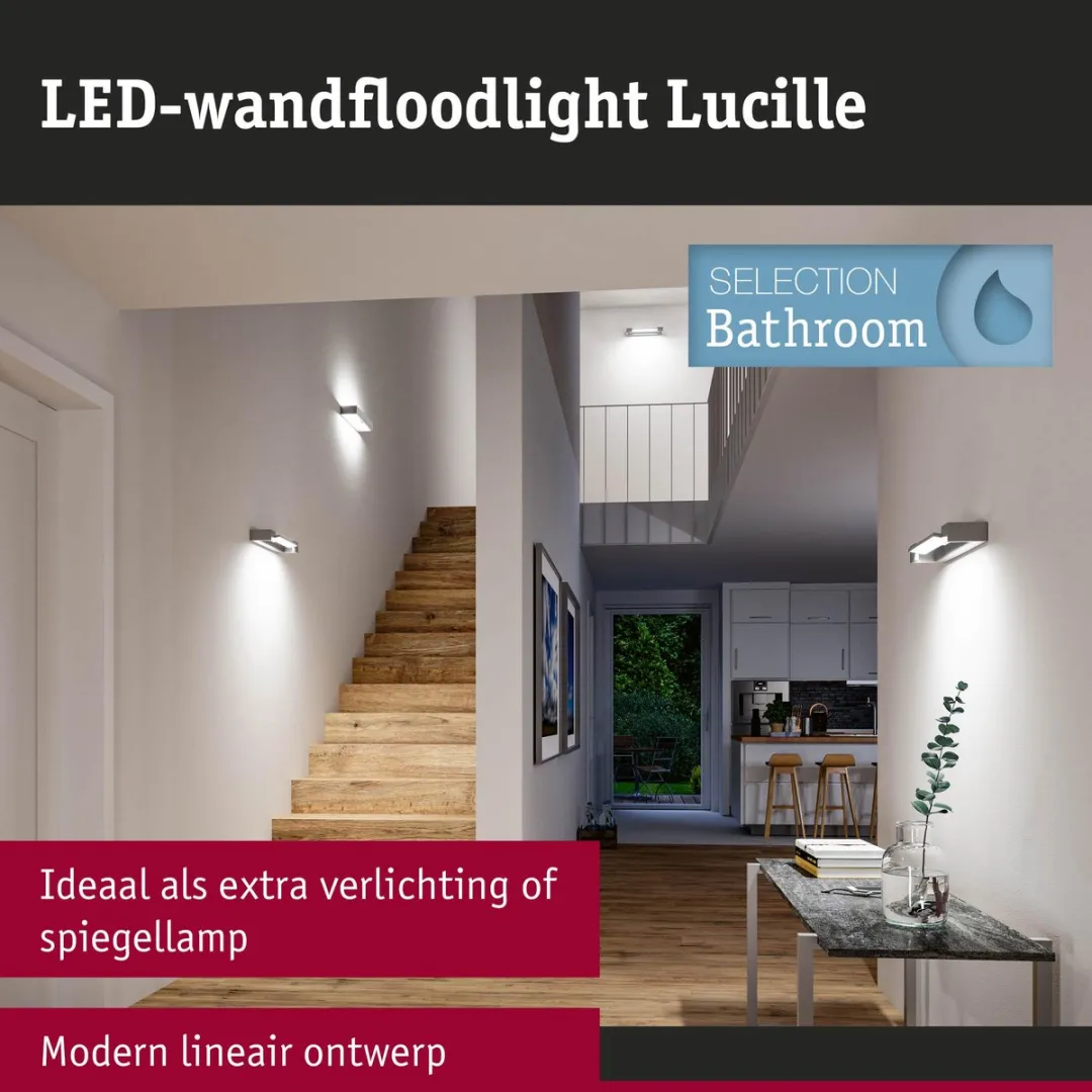 Paulmann Selection Lucille LED Wandlamp IP44 1000lm - Alu mat