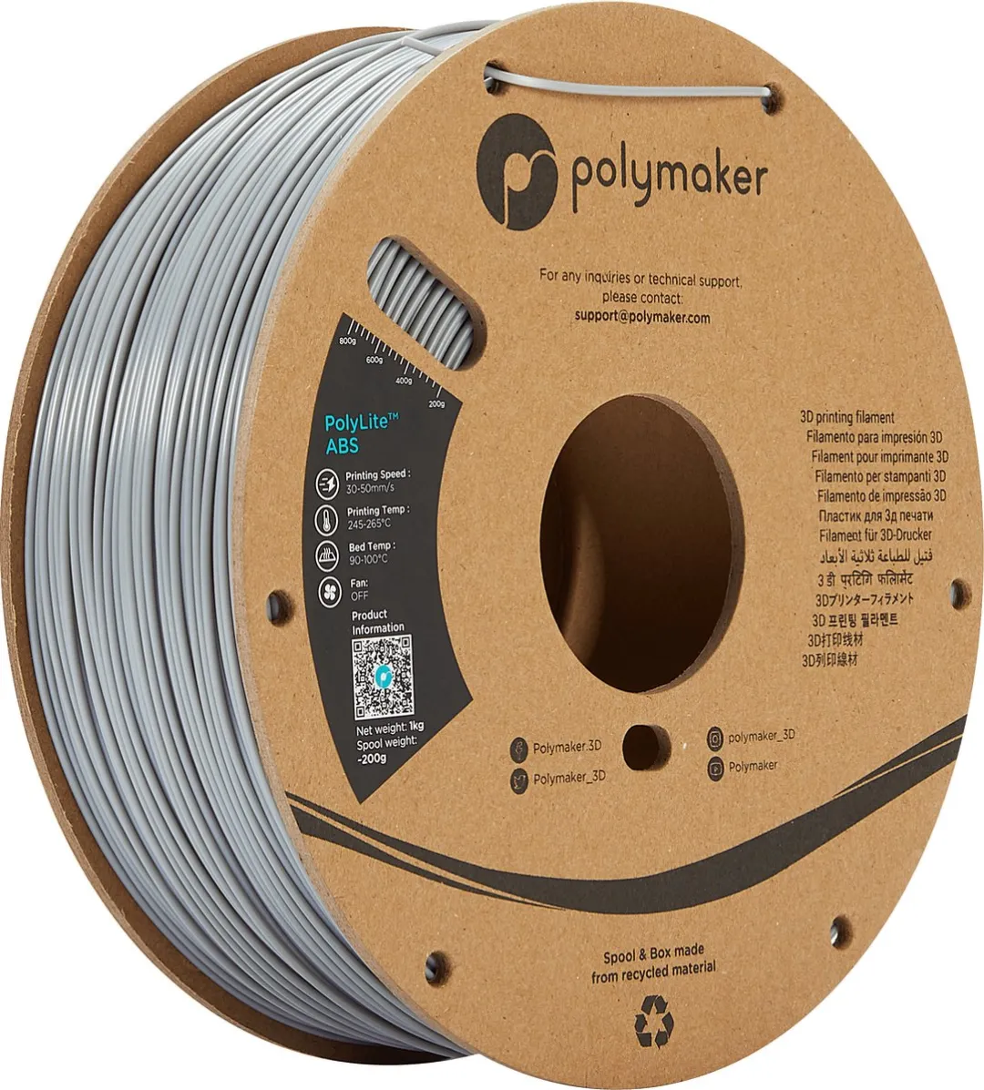 Polymaker PolyLite ABS Filament 1.75mm 1000g