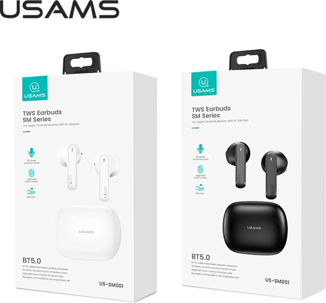 USAMS SM Serie SM001 Draadloze Koptelefoon - Wit - afbeelding 6 van 6