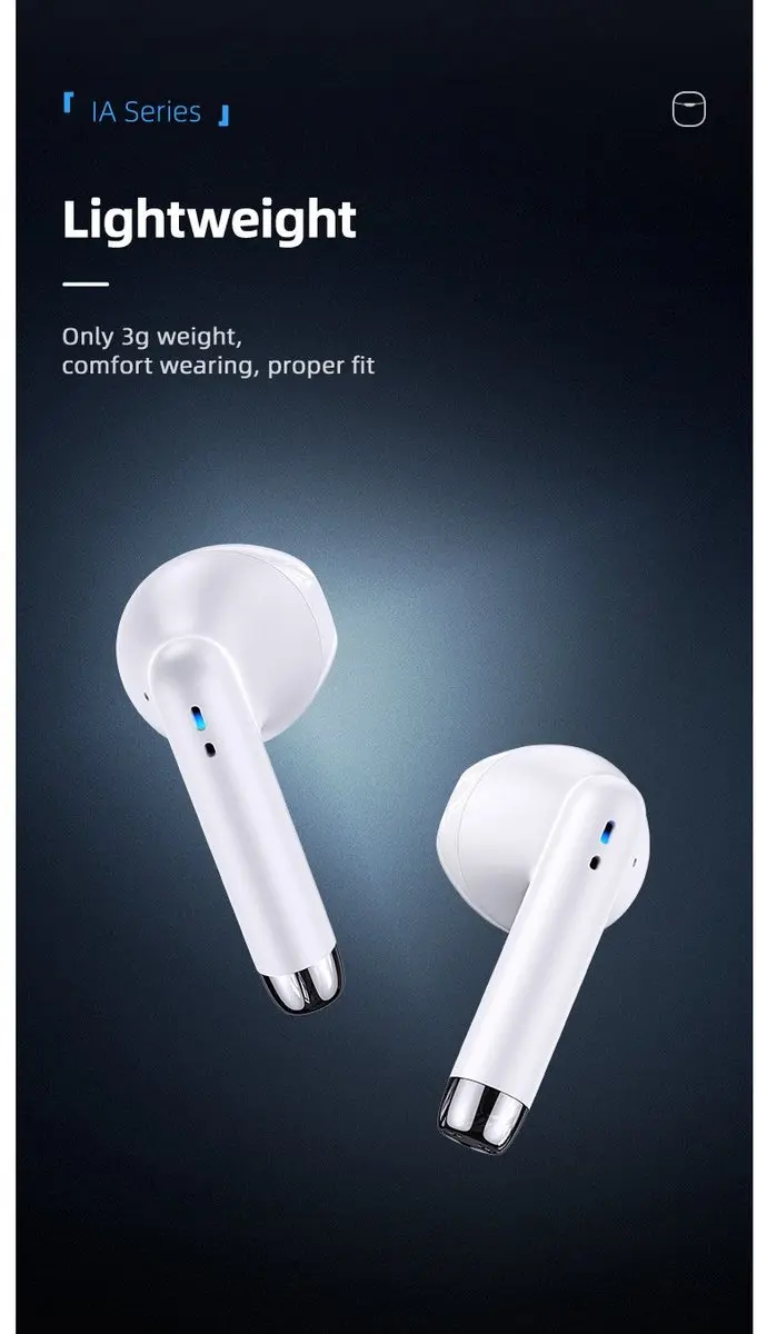 USAMS IA Serie Draadloze Koptelefoon BHUIA01 - Bluetooth 5.0 - Zwart - afbeelding 6 van 6