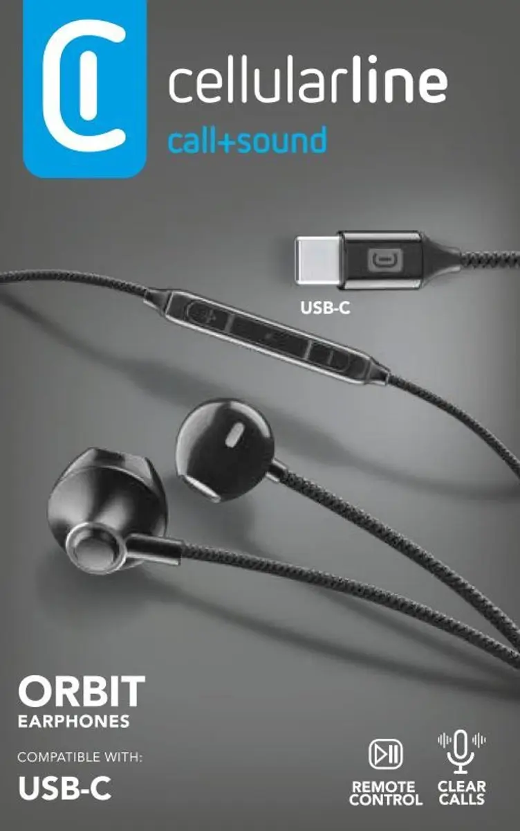 Cellularline Orbit AUORBITTYPECK Headset USB-C - Zwart - afbeelding 4 van 4