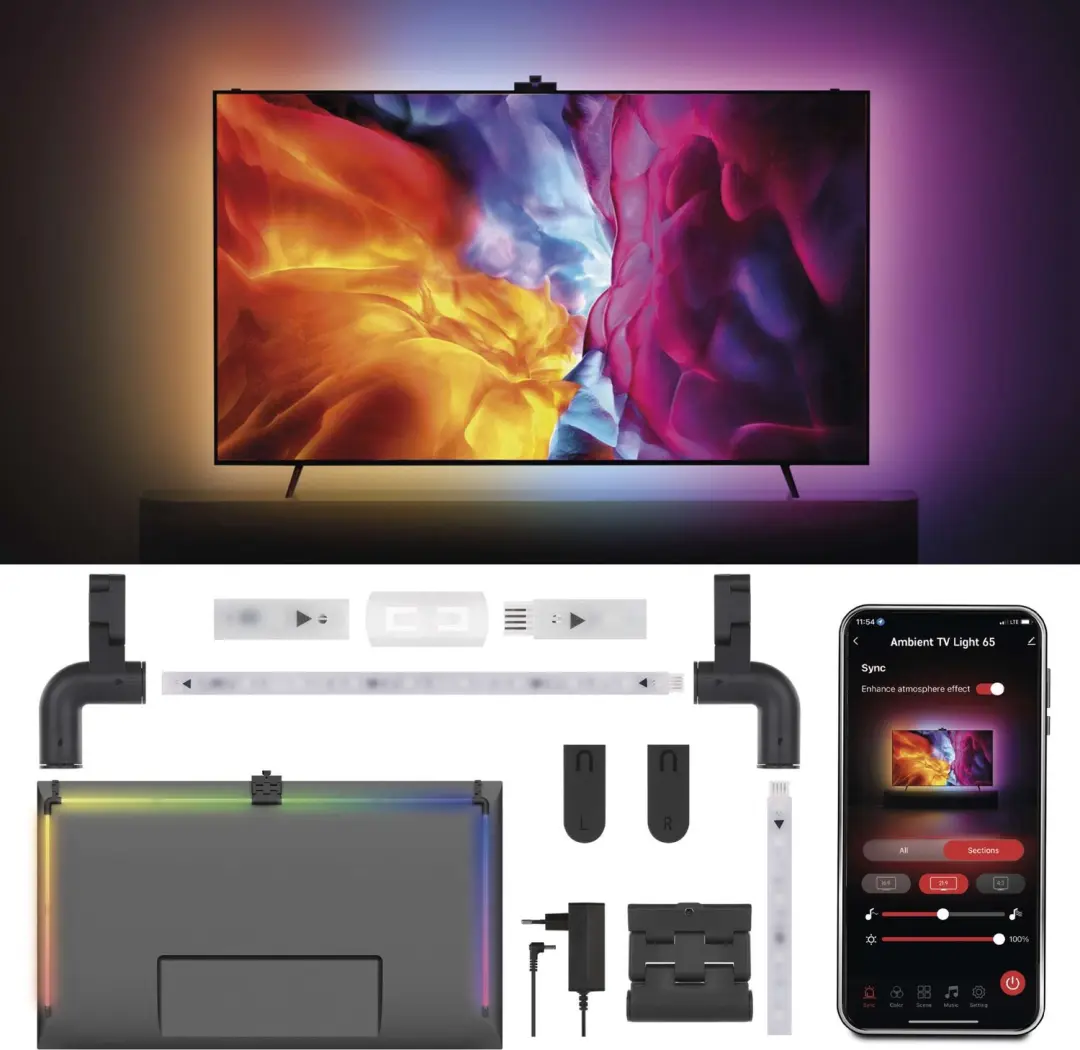 Emos GoSmart ZTV65 RGB-sfeerverlichting voor tv 65 inch - afbeelding 3 van 6
