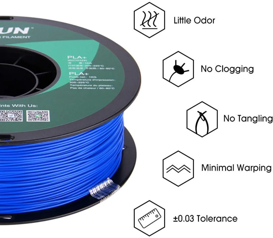 ESUN PLA+ Blauw 1kg - 1.75mm 3D Printerfilament