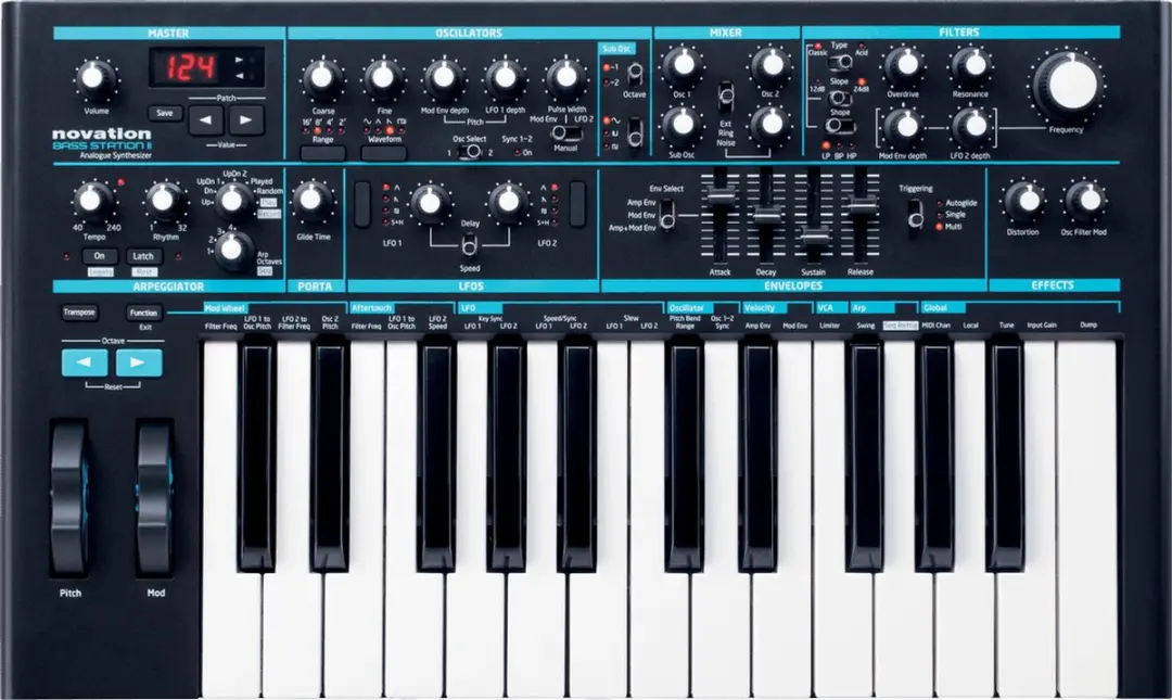 Novation Bass Station II Analoge Synthesizer - Zwart - afbeelding 3 van 6