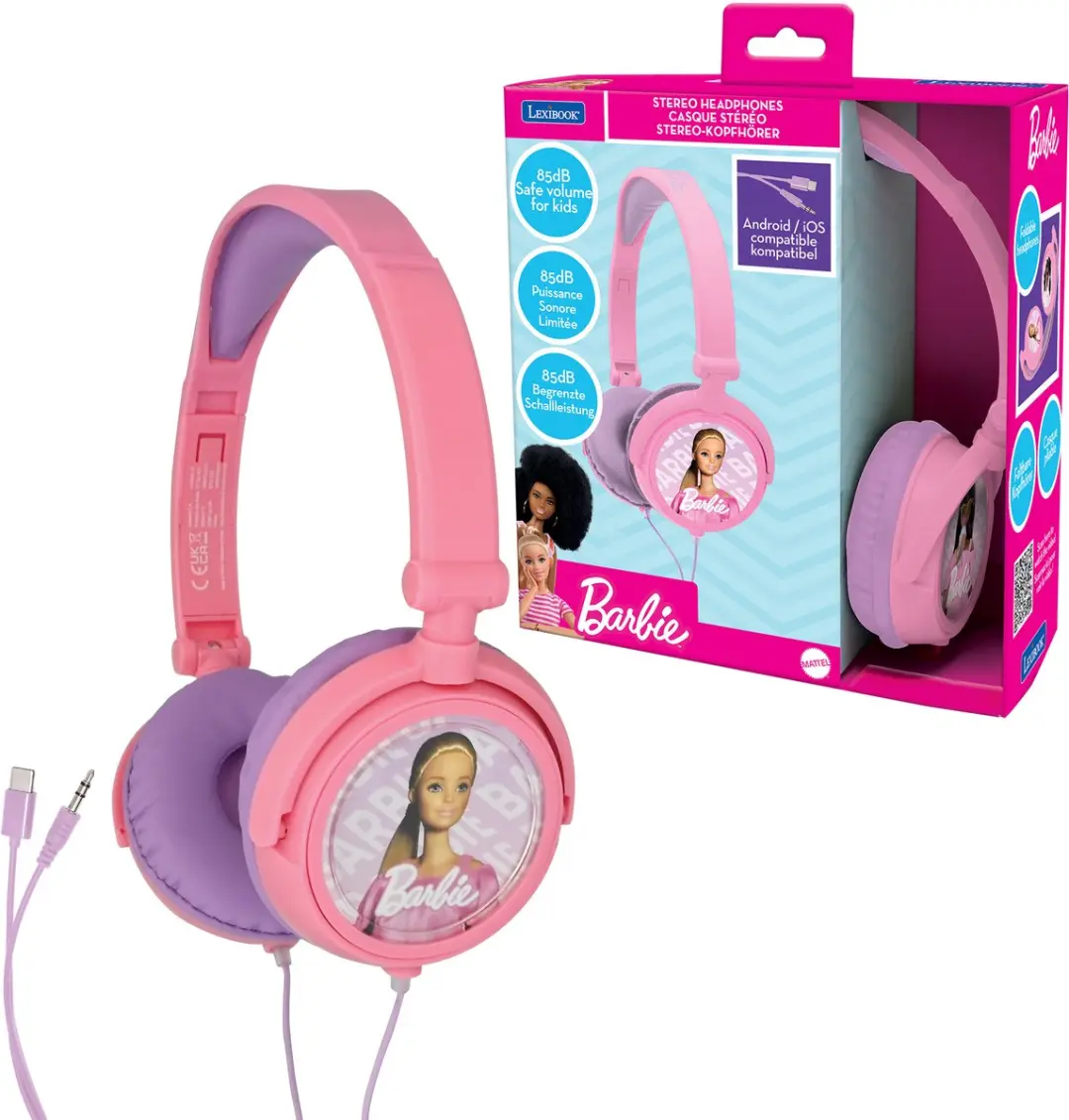 Barbie Stereo Bedrade Opvouwbare Koptelefoon met veilige volumebeperking