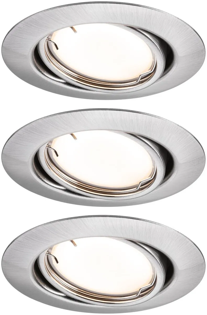 Paulmann LED-inbouwlamp Smart Home Zigbee 3.0 Coin Basisset - 3x430lm 3000K - Staal geborsteld