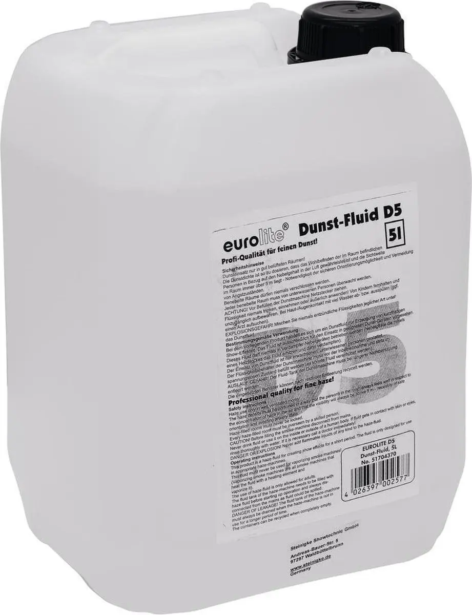 EUROLITE D-5 Hazer-vloeistof - 5 l - afbeelding 2 van 2