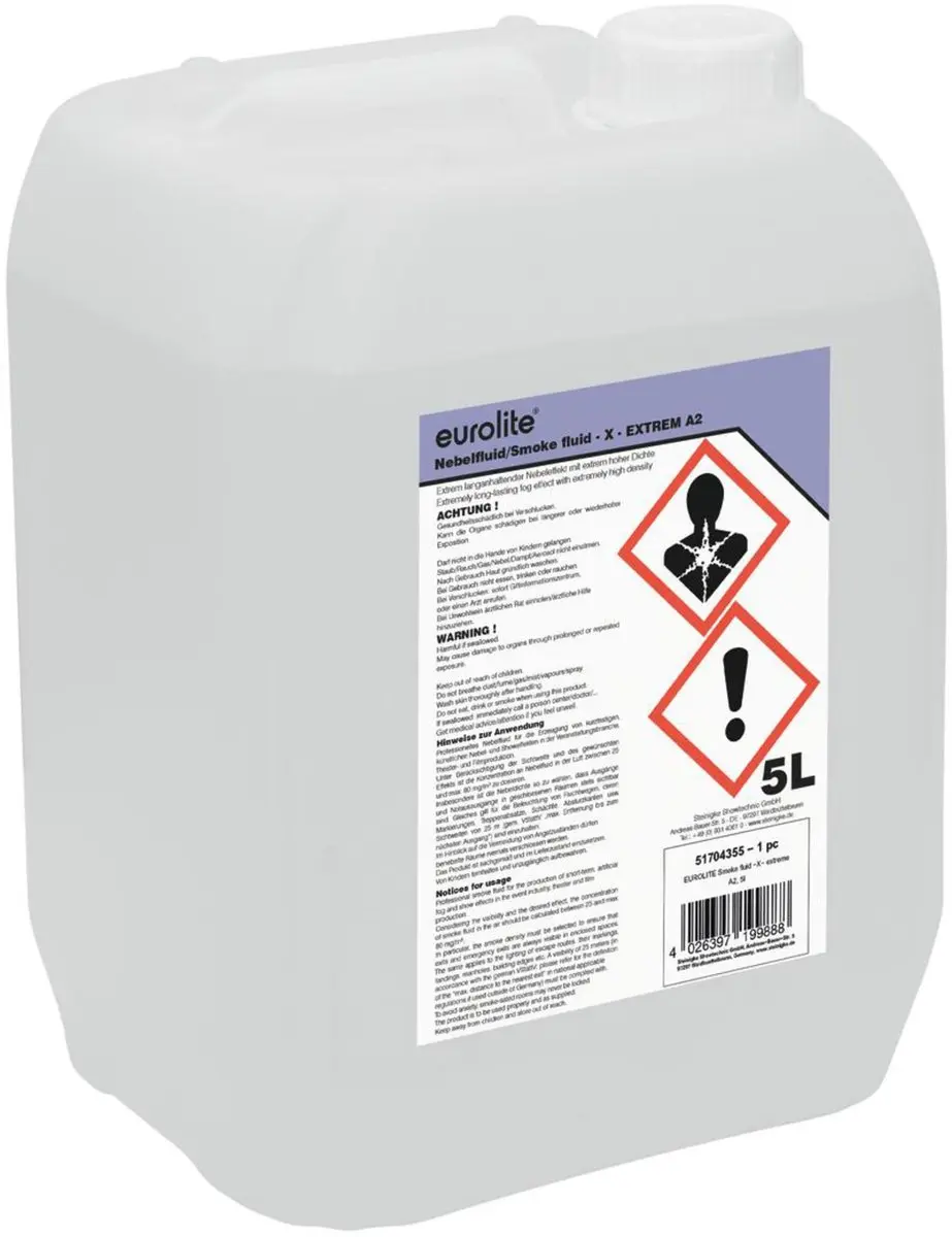 Eurolite Smoke Fluid -X- Extrem A2, 5l Nebelfluid 1L =5€