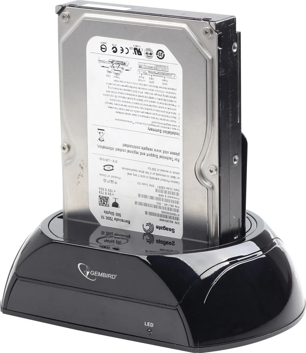 Gembird HD32-U3S-2 USB 3.0 Docking Station - Zwart - afbeelding 5 van 6