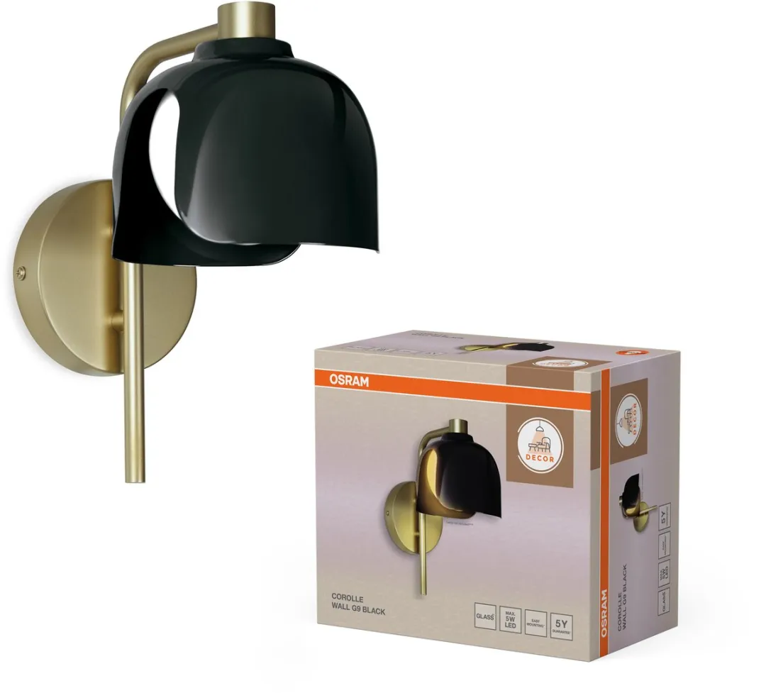 Osram Decor Corolle Wandlamp G9 - Zwart Metaal