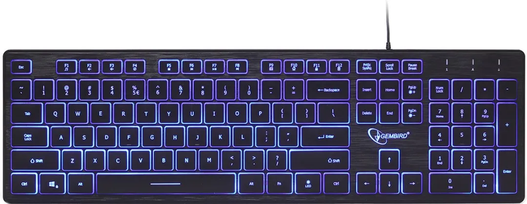 Gembird Rainbow Backlight Multimedia Toetsenbord KB-UML-02 - Zwart