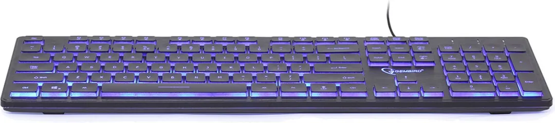 Gembird Rainbow Backlight Multimedia Toetsenbord KB-UML-02 - Zwart