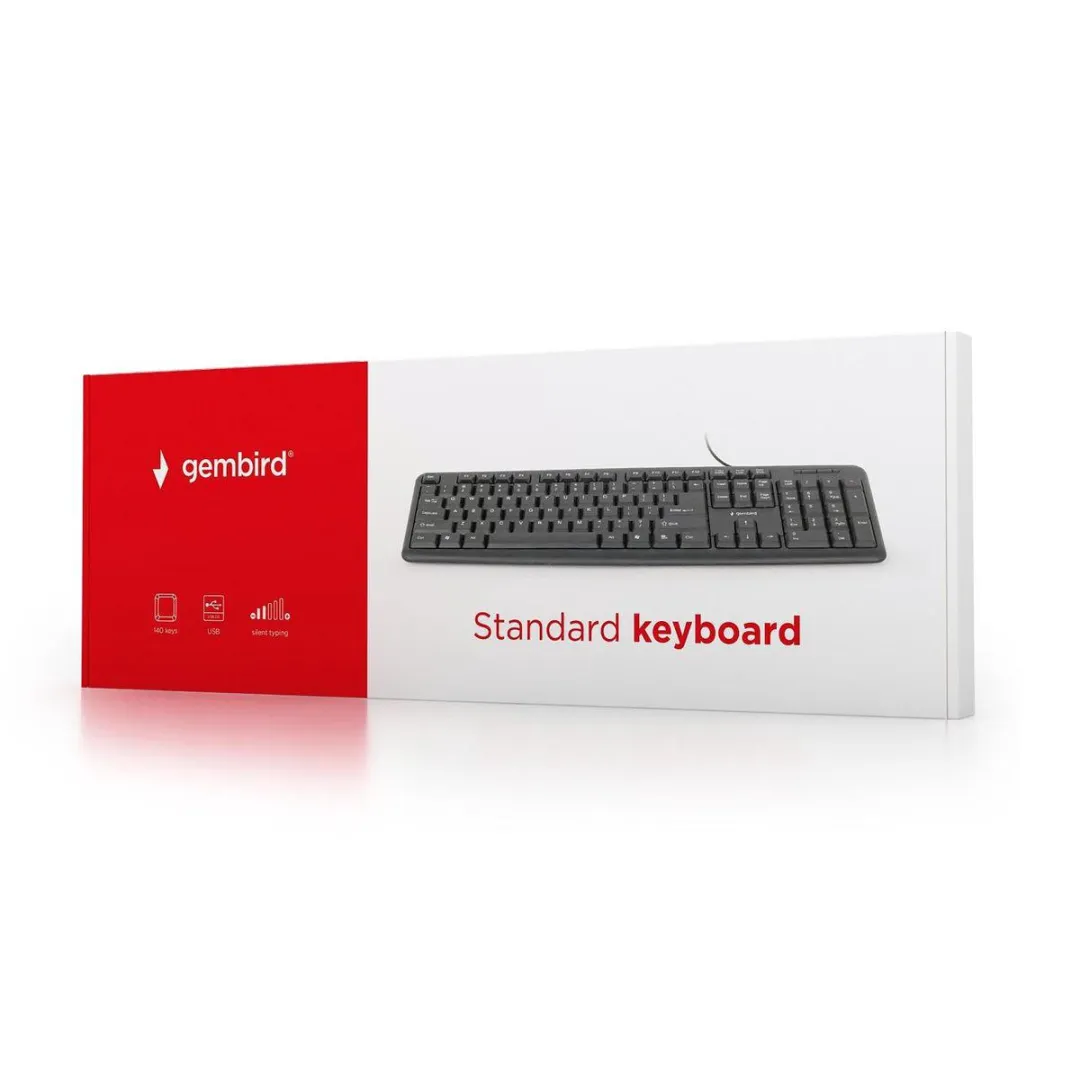 Gembird KB-U-103 USB Toetsenbord Amerikaans - Zwart