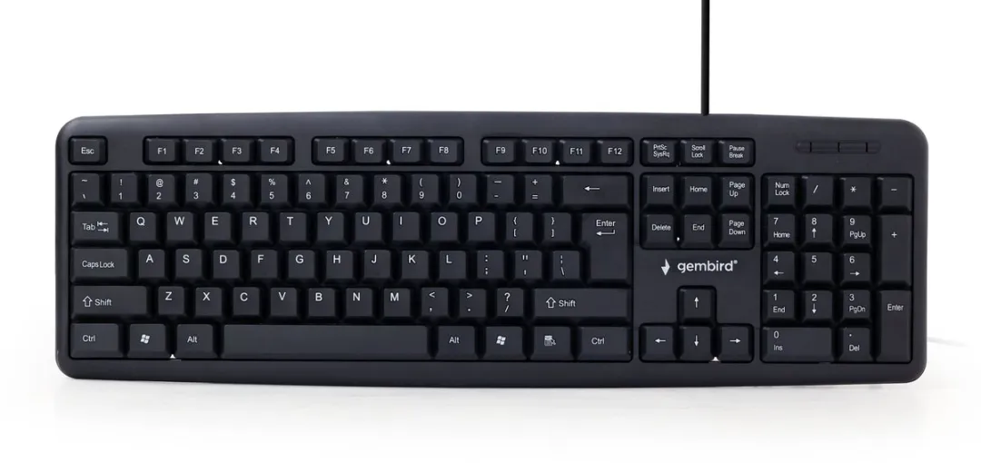 Gembird KB-U-103 USB Toetsenbord Amerikaans - Zwart