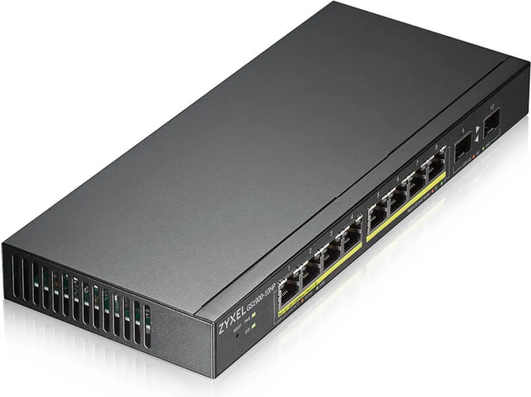 Zyxel GS1900-10HP-EU0102F Switch - 10 PoE-poorten 77W - Zwart