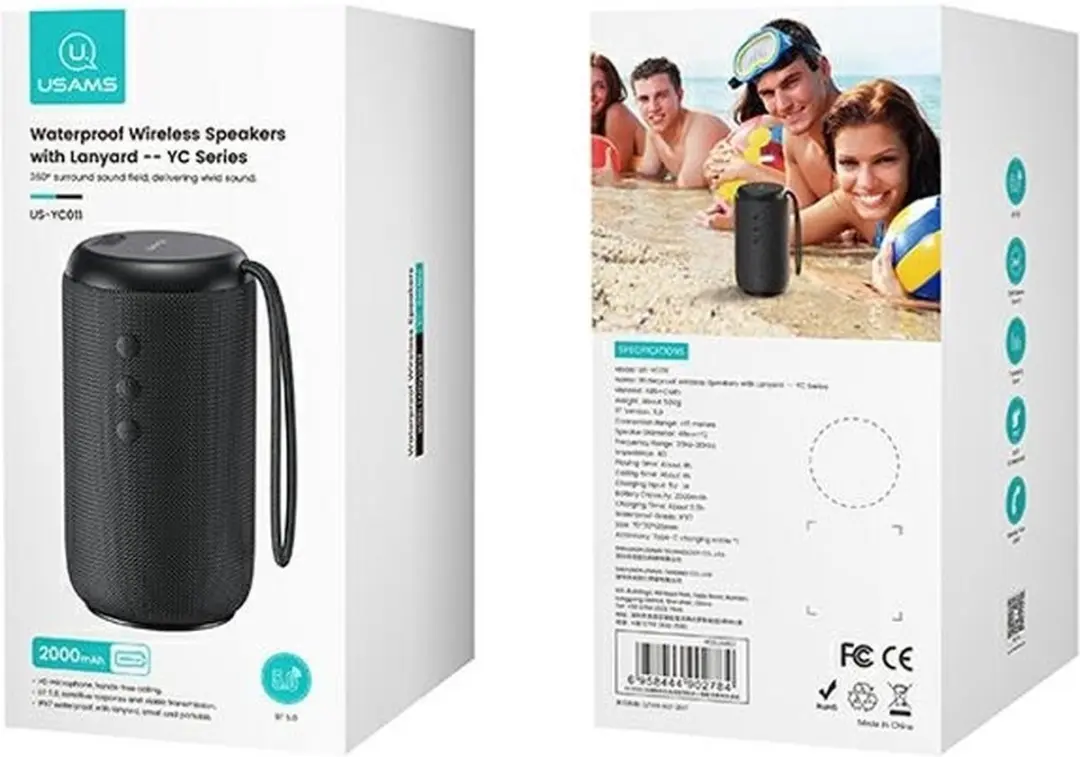 USAMS YC Bluetooth Luidspreker US-YC011 - 10W - Zwart - afbeelding 4 van 6