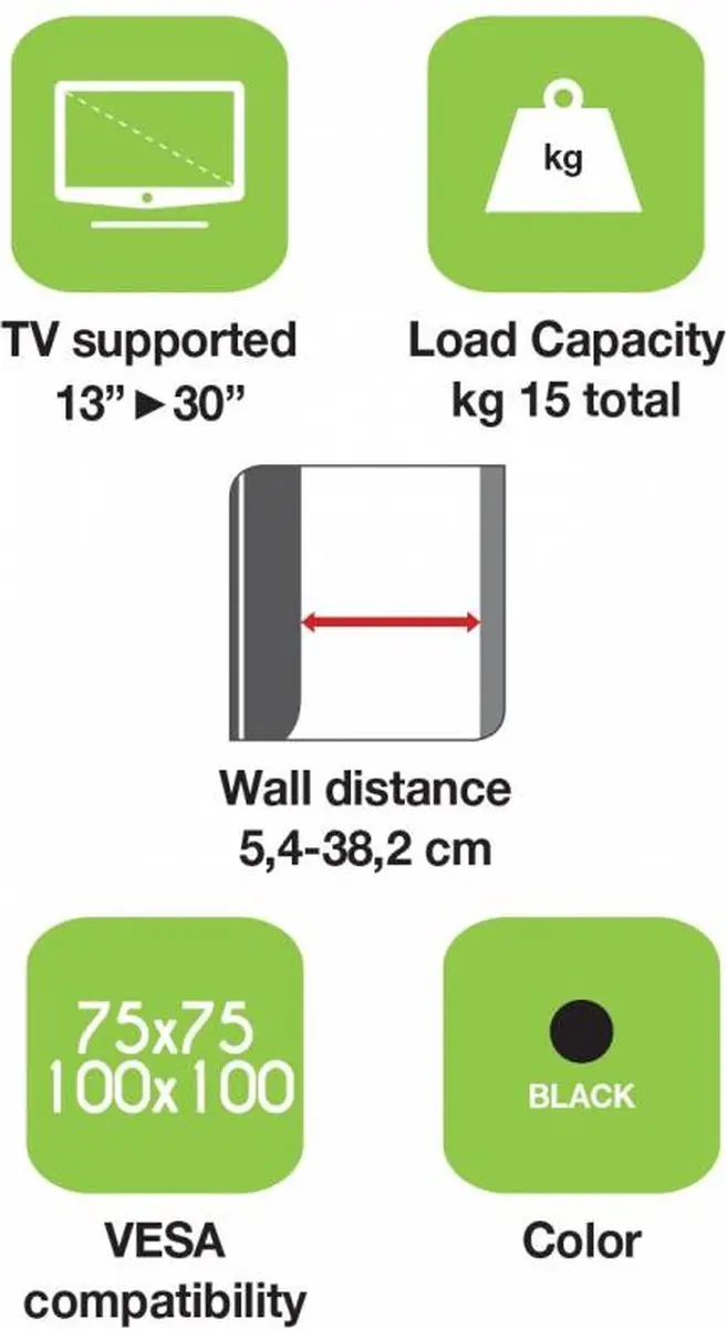 Techly ICA-LCD 923B TV-beugel - 13-30 inch - Zwart - afbeelding 4 van 6