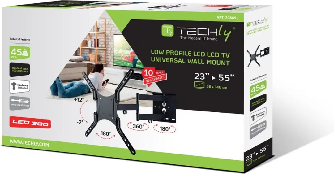 Techly ICA-PLB 136M TV-bevestiging 55 inch - Zwart - afbeelding 3 van 6