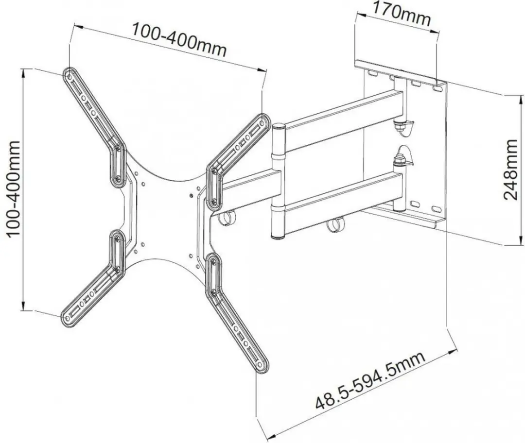 Techly ICA-PLB 136M TV-bevestiging 55 inch - Zwart - afbeelding 4 van 6