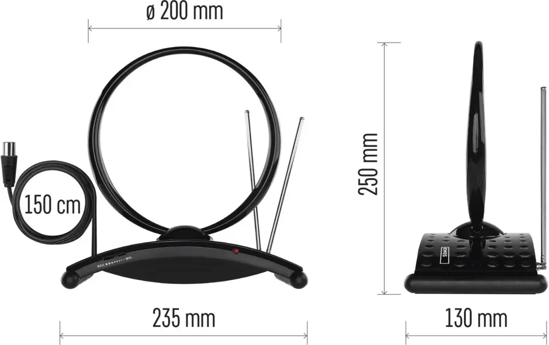 Emos CITY RING-C550 J0701 Kamerantenne - Zwart - afbeelding 5 van 6