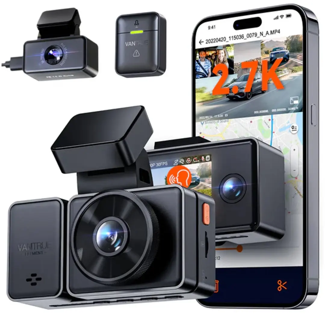 VANTRUE E3 3-kanaals 2.7K WiFi-dashcam