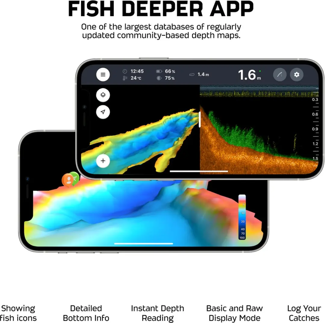 Deeper CHIRP+ 3 Visvinder - Zwart - afbeelding 4 van 6