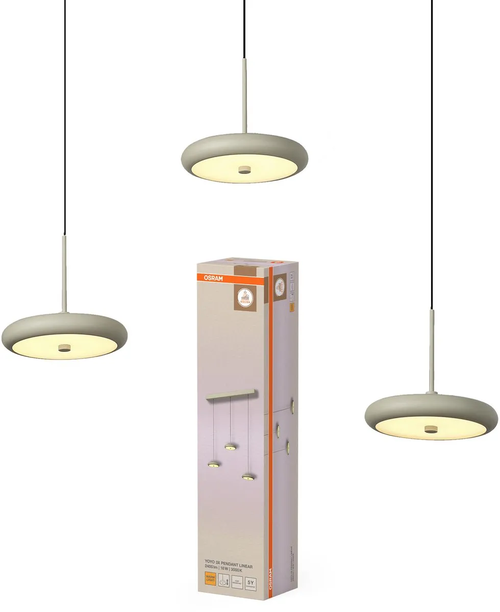 Osram Decor Yoyo 3x LED Hanglamp - 18W 1100lm Warm Wit - Beige